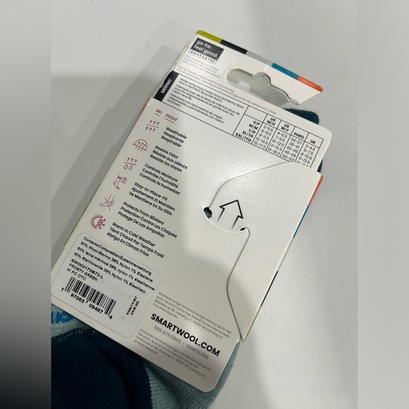 Smartwool Women's L Ski Over the Calf Full Cushion Socks Snowpocalypse Blue NWT - Picture 6 of 7